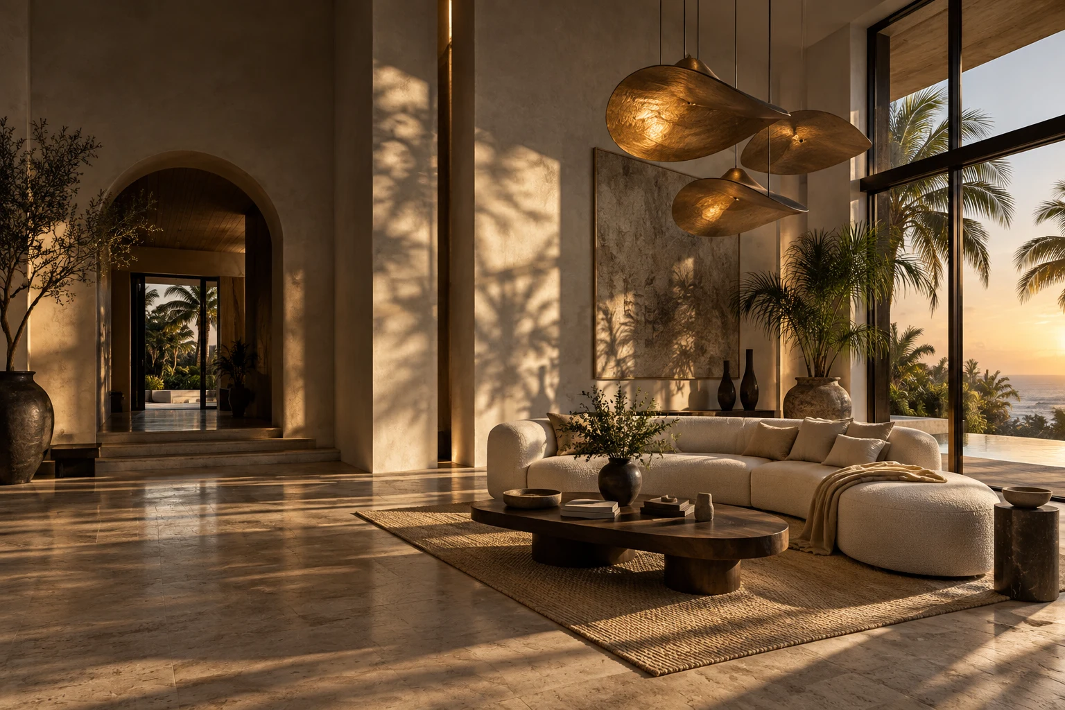 Warm natural finishes and soft daylight in the concept residence